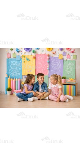 Tło fotograficzne „Pastelowa szkolna kraina wiedzy” | 4185